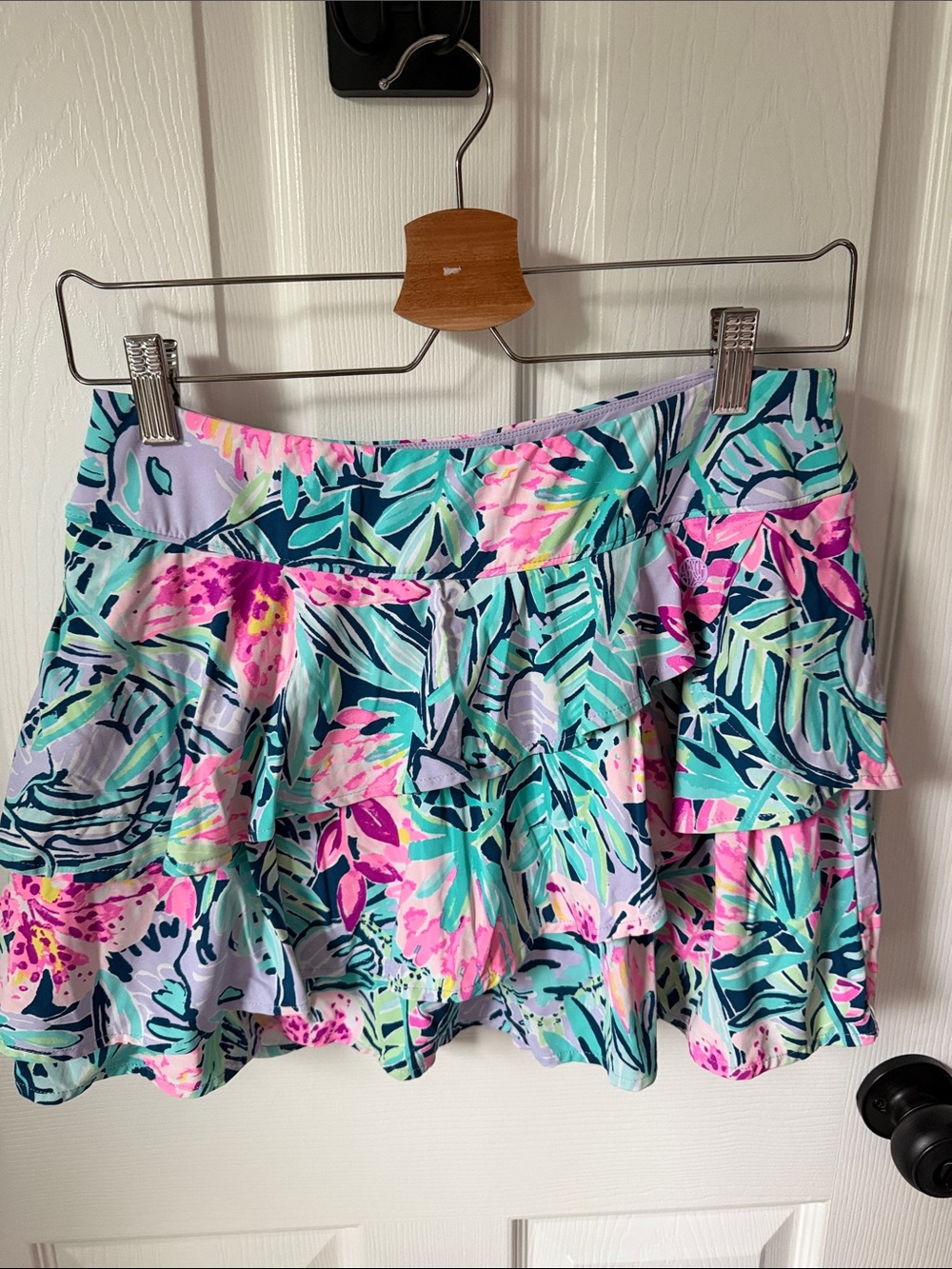 Lilly Pulitzer Tiered Floral Ruffle Mini Skort in Pastel Multi